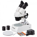 10-60X Microscope, Top and Bottom LED Lighting