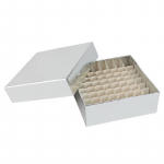 Freezer Storage Box, Cardboard, Aluminum Foil Covered, 81 Cell