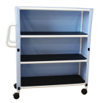 3-Shelf Linen Cart with Cover, 3" Casters_noscript