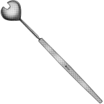 Walls Enucleation Spoon, Small, Split Curved Tip, 8"