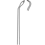 Micro Laryngeal Needle, 9-1/2", Curved Right