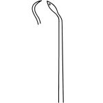 Micro Laryngeal Needle, 9-1/2", Curved Left