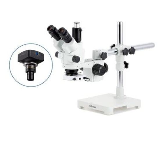 thumbnail image 2 of AmScope SH-2TZ-SL-DK 5X-80X Trinocular Zoom Stereo Microscope With Lights & Gem Clamp 2 of 6